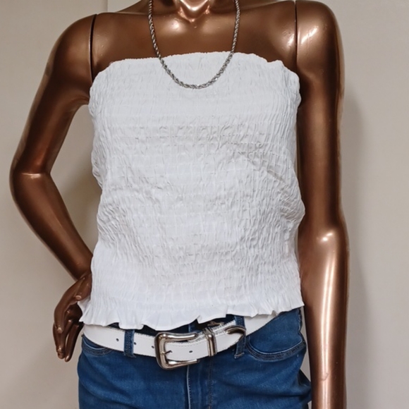 Style Evy Tops - NWOT Style Envy White Rucker Tube Top